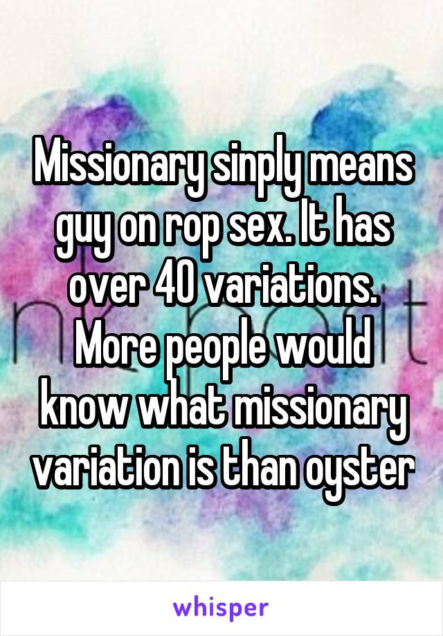 Variations Of Missionary